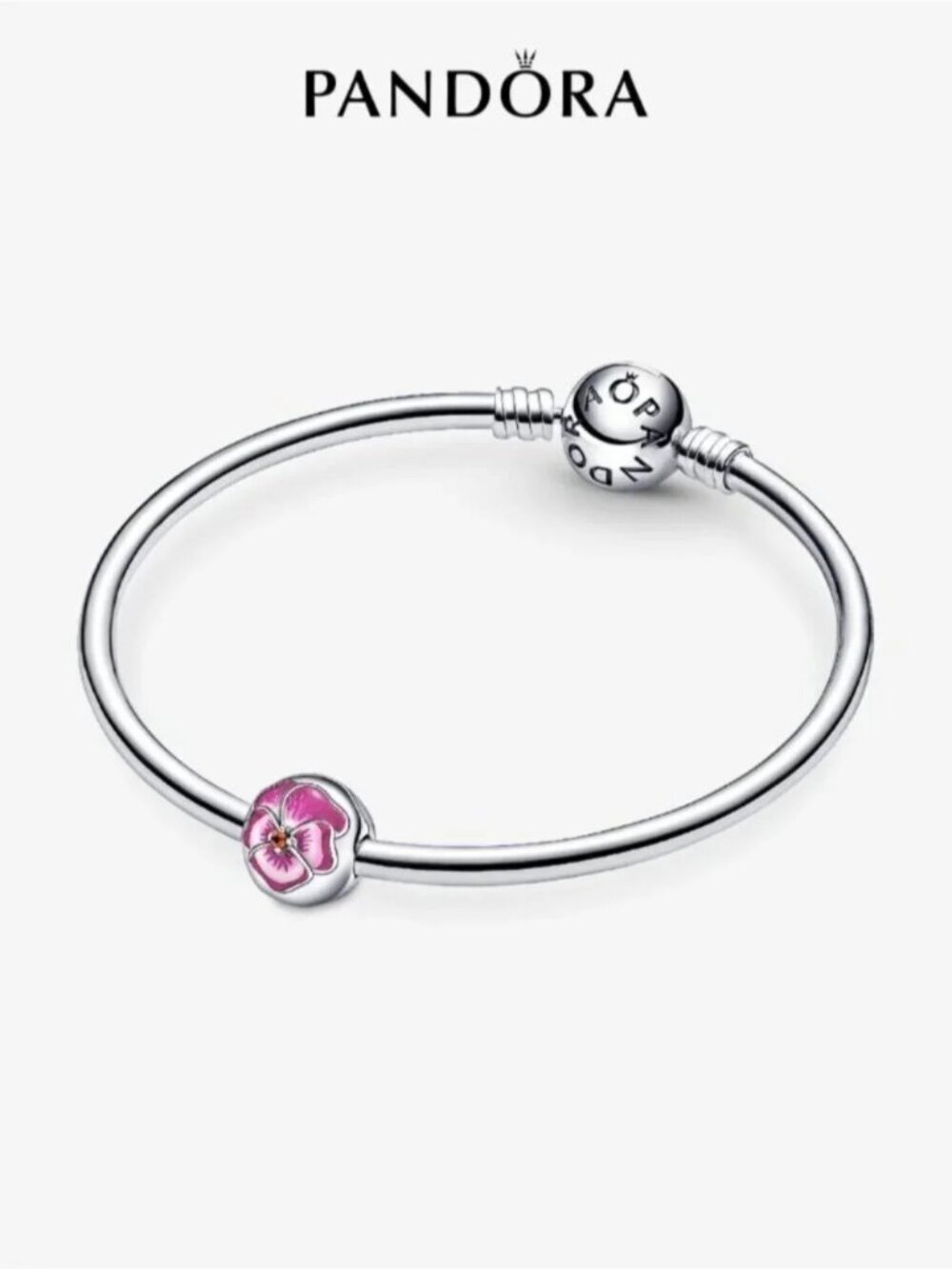 Pandora Pink Pansy Flower Clip Charm39